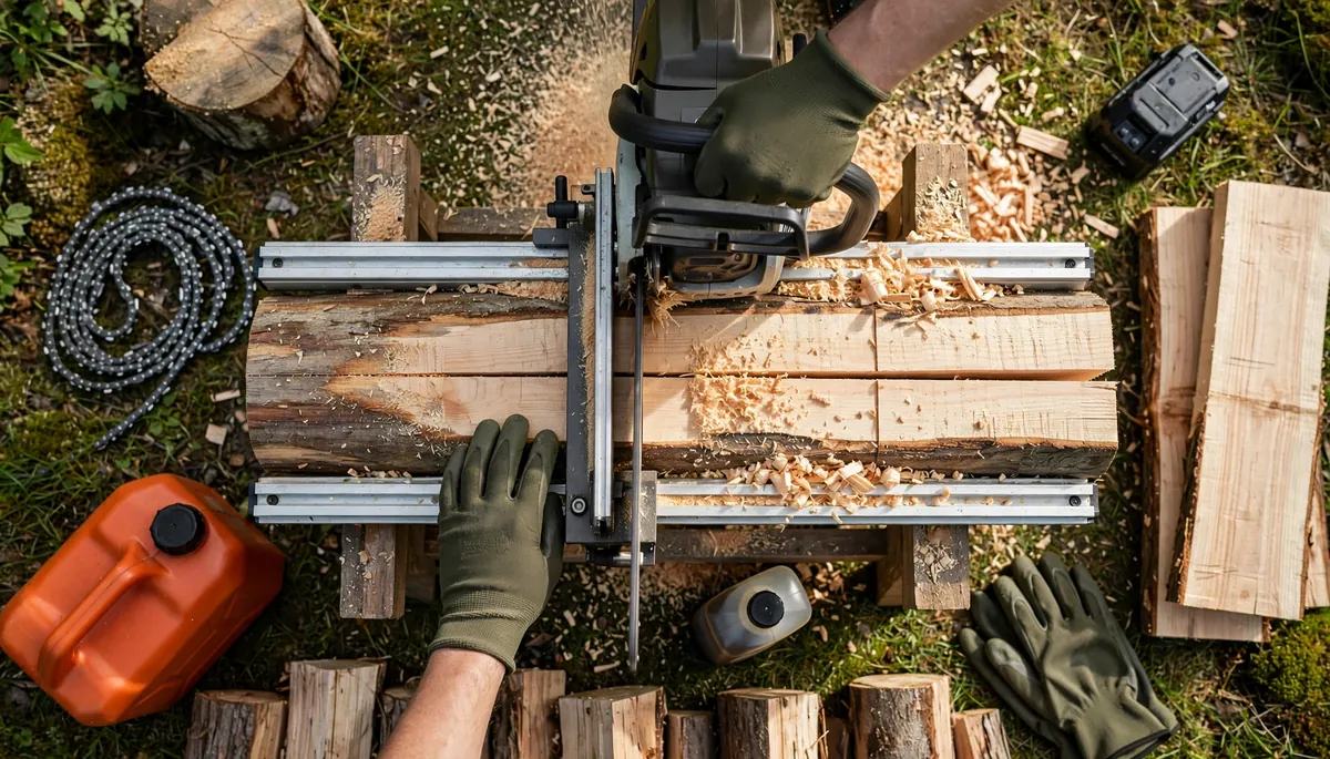 Comment débiter une planche à la tronçonneuse ?